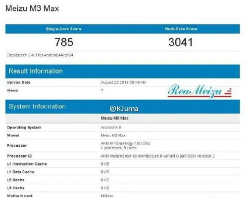 魅族魅蓝Max曝光:联发科P10处理器有32GB/64GB配置